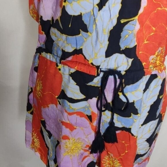 LOFT Romper S Floral Full Bloom Halter Lilac Blue Summer Brunch NEW - Picture 7 of 10